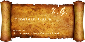 Kronstein Gyula névjegykártya